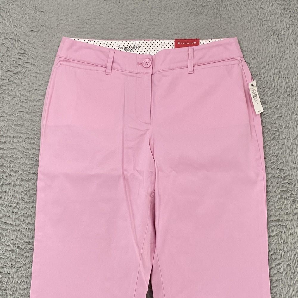 Talbots Perfect Crop Pants Womens 2P Pink Curvy Slim Leg Stretch Twill Ankle‎ - Picture 2 of 16